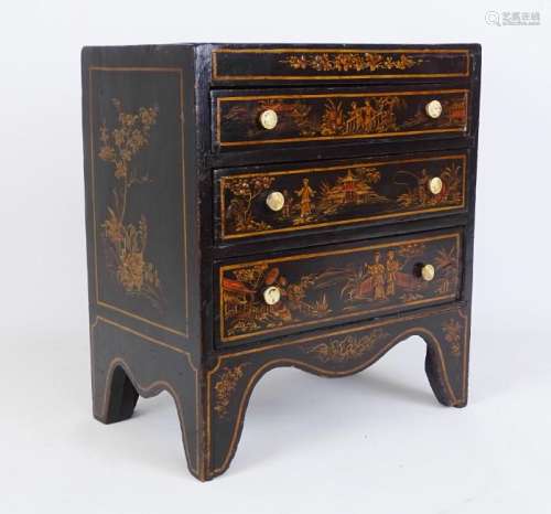 19th c. Japanned Spice Chest