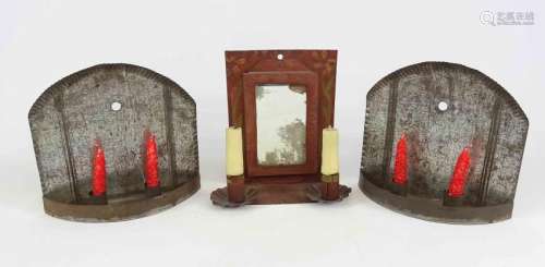 Pair Rolled Sheet Iron Sconces