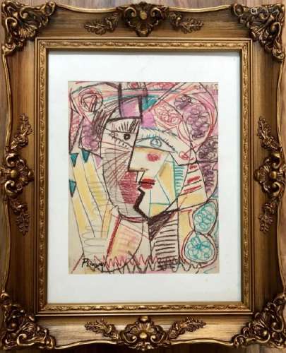 PABLO PICASSO FIGURATIVE OIL PASTEL V$5,000