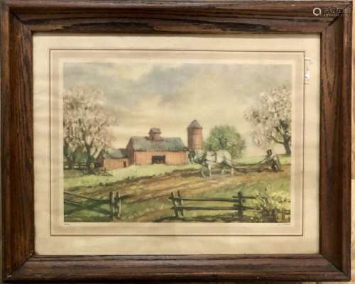 VINTAGE FRAMED H.C. WOLCOTT PRINT