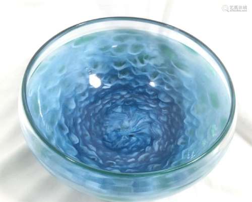 GORGEOUS TEAL/BLUE SHADED MURANO GLASS BOWL