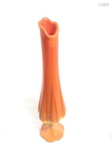 1950'S ORANGE VIKING SLAG GLASS VASE