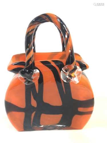 EXCELLENT ABSTRACT MURANO GLASS PURSE SCULPTURE