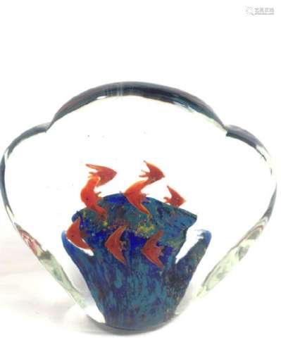 AMAZING 3D MURANO GLASS FISH PAPERWEIGHT