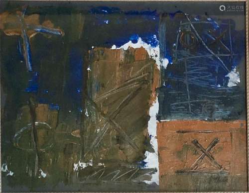 ANTONI TAPIES ABSTRACT MIXED MEDIA WORK V$14,000