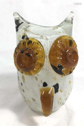 ADORABLE MURANO LITTLE GLASS OWL SCULPTURE