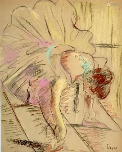 EDGAR DEGAS FIGURATIVE OIL PASTEL ON PAPER V$14,000