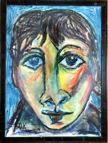 OSKAR KOKOSCHKA FIGURATIVE OIL ON CANVAS V$17,000