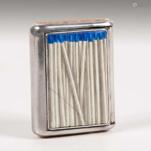 English Sterling Enameled Match Safe with Matchsticks