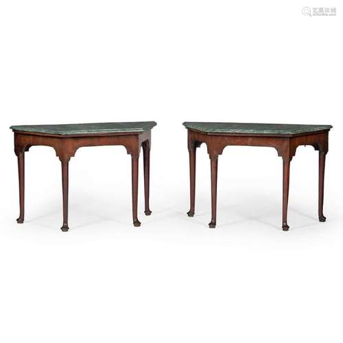 Pair of Georgian Console Tables with Marble Tops