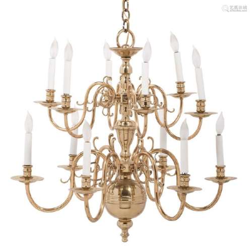 Danish Brass Chandelier