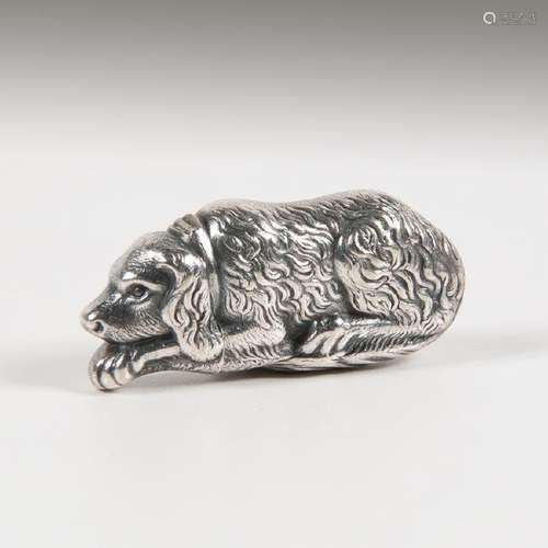 Gorham  Silverplated Figural Dog Match Safe