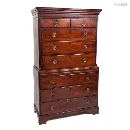 English Chippendale Chest on Chest