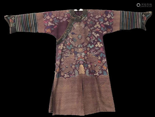 A PURPLE BASE QING DYNASTY OFFICIAL SUIT