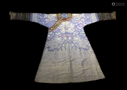 A BLUE BASE QING DYNASTY OFFICIAL SUIT