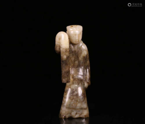 A GAOGU JADE FIGURE SHAPED PENDANT