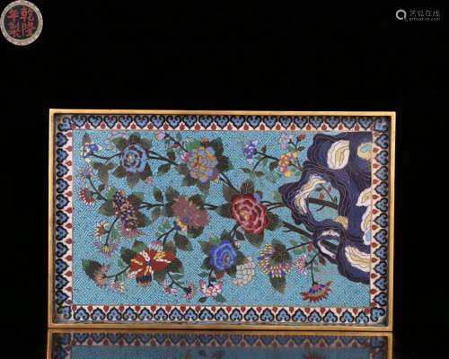 A CLOISONNE FLORAL PATTERN TRAY