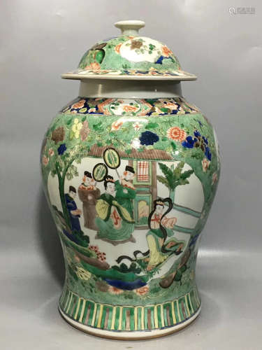 A FIGURE PATTERN FAMILLE-ROSE JAR