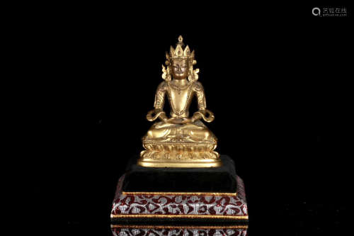 17-19TH CENTURY, AN AMITAYUS STATUE, REIGN OF QIANLONG