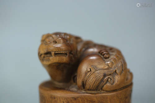 17-19TH CENTURY,A BEAST PATTERN SEAL, QING DYNASTY