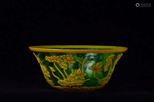 17-19TH CENTURY, A FLORAL PATTERN COLOURED GLAZE BOWL , QING DYNASTY