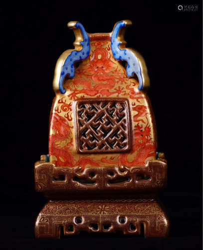 17-19TH CENTURY,A DRAGON PATTERN COLOURED CLOISONNE CENSER , QING DYNASTY