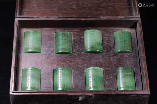 17-19TH CENTURY, A SET OF JADE TOKENS ,QING DYNASTY