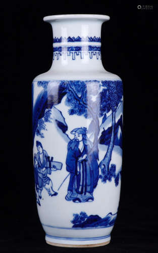 17-19TH CENTURY,A CHINESE-STAFF-SHAPEDS VASE , QING DYNASTY