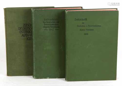 Zeitschrift des Deutschen u. Österreich. Alpen-VereinesPosten von 3 Büchern, redig. v. Heinrich