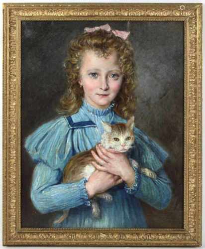 Mädchen mit Katze - Marquerie, GustaveÖl/Lwd. rechts mittig signiert G. Marquerie, Gustave Marquerie