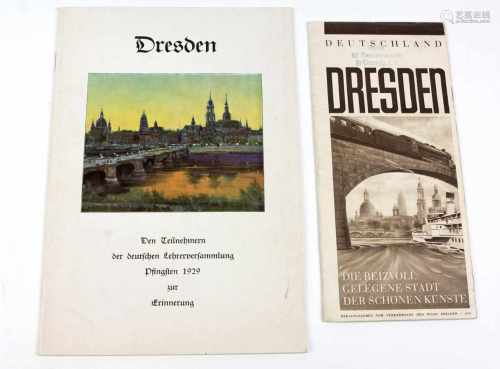 Dresden - 2 Broschüren*Den Teilnehmern der deutschen Lehrerversammlung* Pfingsten 1929 zur
