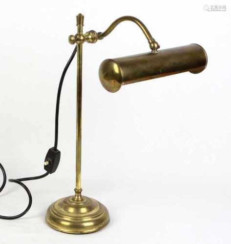 Schreibtischlampe 1920er JahreMessing, Spindel mit höhenverstellbarer u. schwenkbarer