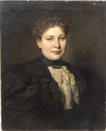 Damenportrait - unbekannter KünstlerÖl/Lwd rechts oben Signaturreste sowie Datierung 1893,