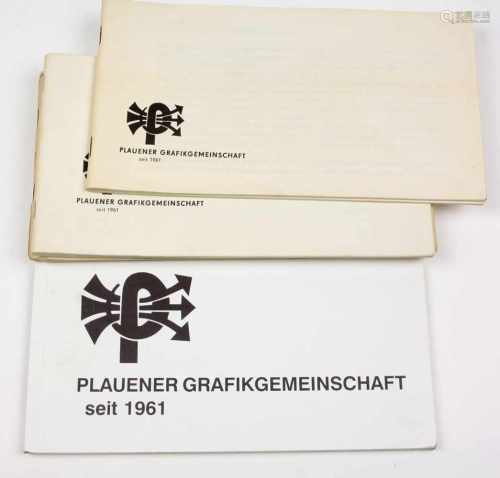 Plauener GrafikgemeinschaftKonvolut von 10 Katalogen Auswahl A 13, 1972 bis A 21, 1991 (in dieser