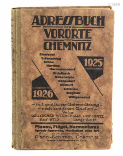 Adressbuch der Vororte von ChemnitzJahrg. 1925/26, Einsiedel, Erfenschlag, Grüna, Harthau,