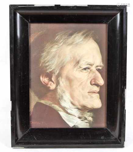 Wagner PortraitKunstdruck des nach rechts blickenden Richard Wagner, nach dem österreichischen