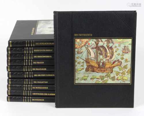 Die Seefahrer11 Kunstleder- Bände mit montiertem Deckelbild, dabei Die Wikinger von Robert