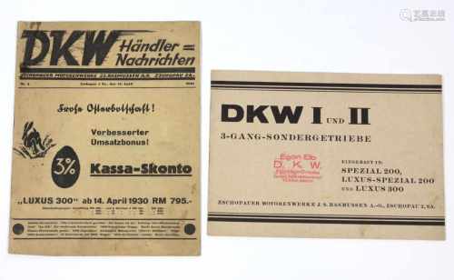 DKW Händler- Nachrichten 1930 u.a.Zschopauer Motorenwerke J.S. Rasmussen A.G. Zschopau Sa., Nr. 9