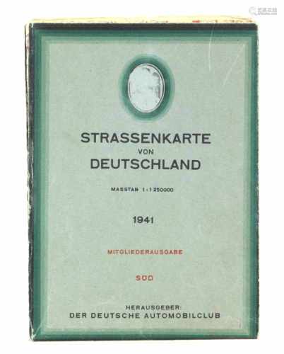 Strassenkarte von DeutschlandMasstab 1: 1250000, 1941, Mitgliederausgabe Nord und Süd, Format 123