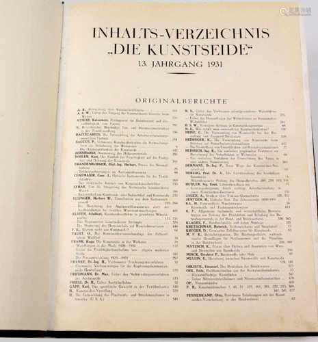 Kunstseiden-Industrie 1931Die Kunstseide. Internationales Fachorgan zur Förderung der gesamten