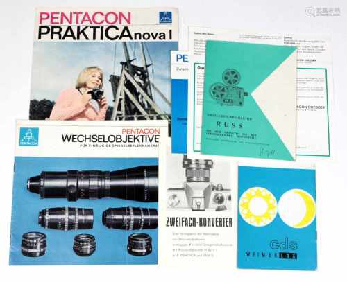 Pentacon Dresden. Prospekte5 Prospekte der Fa. 1967- 1983 für Fotoapparate, u.a. Praktica nova