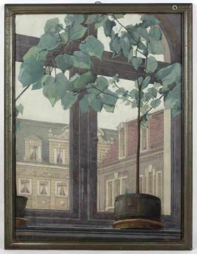 Blick aus dem Fenster - Schreiter, Curt 1911Aquarell links unten signiert C. Schreiter sowie datiert