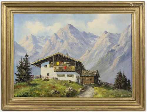 Sommer in den Alpen - monogrammiert 1956Öl/Lwd rechts unten monogrammiert Ka Ho sowie datiert (19)