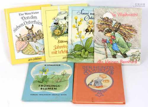 6 Kinderbücherkleinformatig, farbig illustrierte mit 1. Der Heinzelwirt. 2. Weihnacht des kleinen