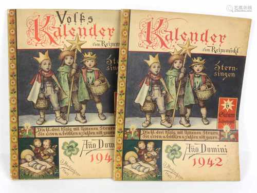 Volks- Kalender 1941vom Reimmichel, 135 S. mit Kalendarium u. Abb., farb. Umschlagsbild von J.