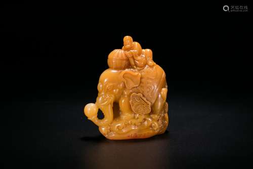 A Tianhuang Seal of Luohan Riding Elephant
