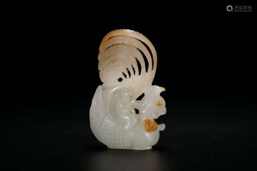 A White Jade Carving of 'Phoenix'