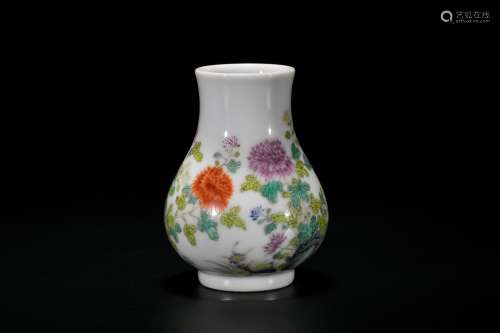 A Small Famille Rose 'Flower' Vase