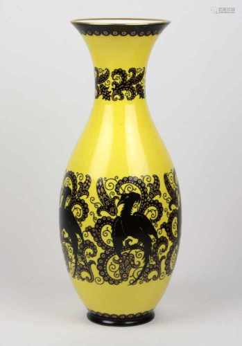 Hutschenreuther Vase Entwurf Fritz KleePorzellan mit unterglasurgrüner Manufakturmarke