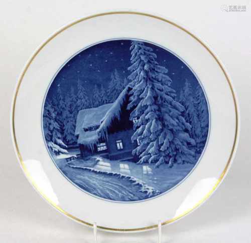 Meissen Weihnachtsteller 1954Porzellan mit unterglasurblauer Schwertermarke der